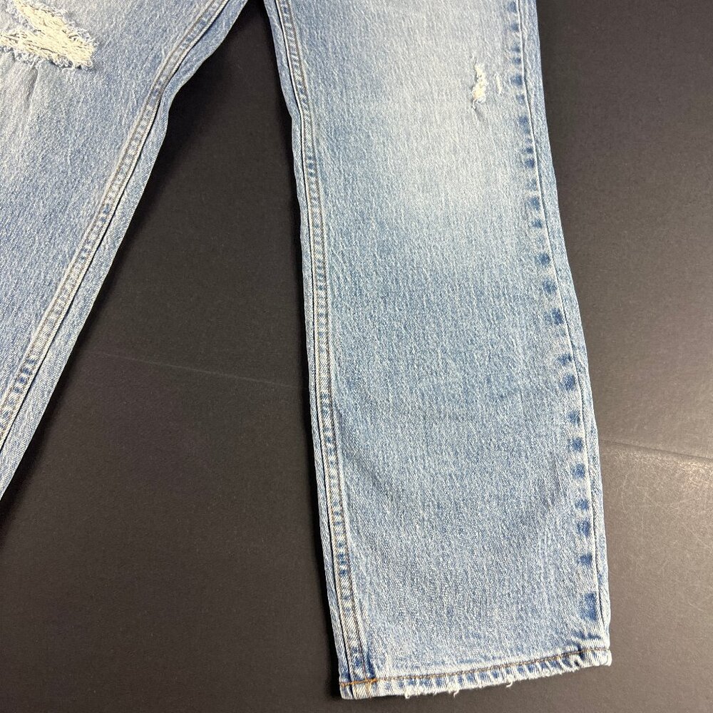 Silver Jeans Women's 28x27 Frisco Straight Ankle Blue Distressed Denim Tag 27x28 - Picture 5 of 16